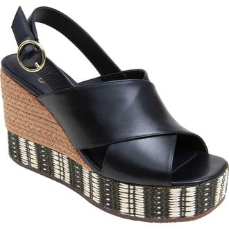 Linea Paolo Valery Wedge Sandal in Black at Nordstrom Rack, Size 7.5