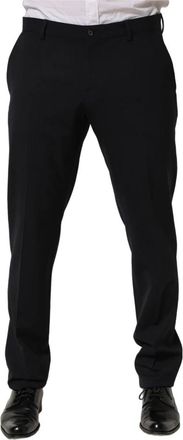 Dolce & Gabbana Broeken, Heren, Zwart, L, Wol, Taps Toelopende Dress Pantalon