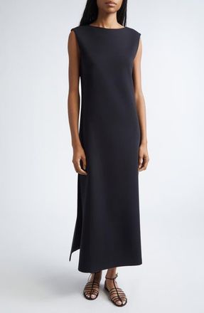 Max Mara Pepli V-Back Scuba Knit Jersey Midi Dress in Black at Nordstrom, Size X-Small