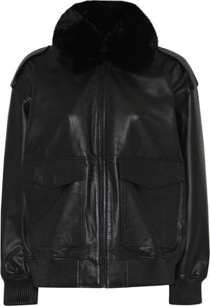 Bruuns Bazaar LeatherBBpilot Jacket - Dames - Jassen - Zwart - Maat: S Leer