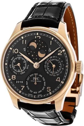 IWC Portugieser Perpetual Calendar Automatic Slate Grey 18 Kt Rose Gold Mens Watch IW503404