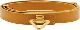 Bottega Veneta Metallic Turn-Lock Point Lock Riem - Dames - Riemen - Bruin - 75 CM - Leer - Accessoires
