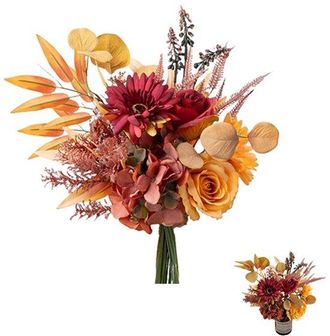 OEM Decoraci&oacute;n De Oto&ntilde;o, Flores Artificiales, Ramo De Flores Artificiales, Arreglos Florales De Seda, Flores Artificiales Para Oto&ntilde;o, Ramo, Naranja