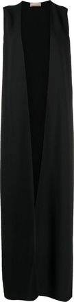 Elie Saab maxi open-front gilet - women - Cupro/Viscose/Acetate/Elastane - 40 - Black