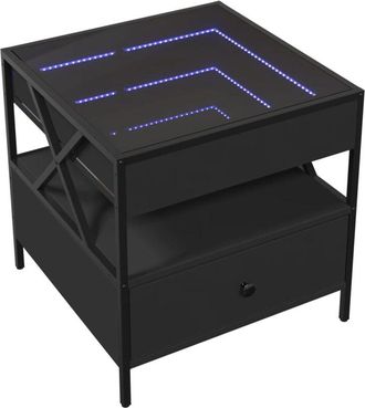 vidaXL Mesa de centro con Infinity LED negro 50x50x51 cm vidaXL