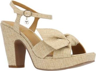 J. Rene&eacute; Burkett Ankle Strap Platform Sandal in Tan at Nordstrom, Size 10.5
