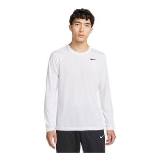 Nike Dri-FIT Logo Long-Sleeves Tee White DX0994-100