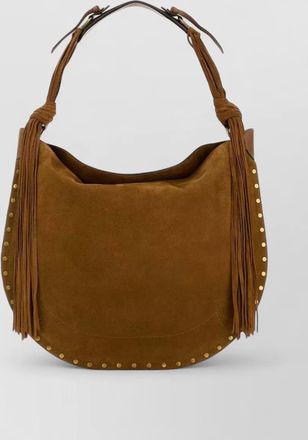 Isabel Marant oskan suede shoulder bag fringe studs