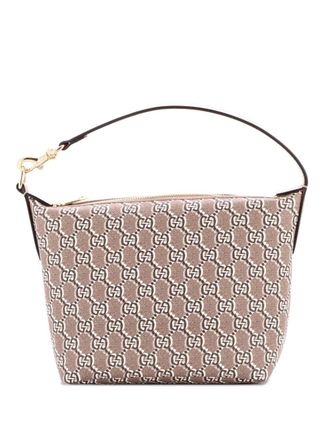 Gucci Ophidia Zip Shoulder Bag GG Shadow Coated Canvas Super Mini hobo bag - Bruin