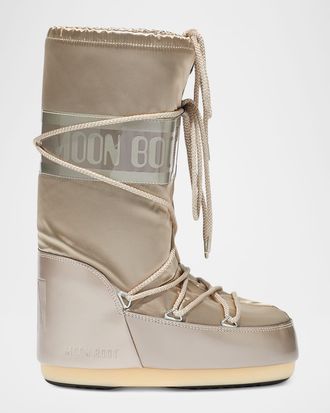 Moon Boot Icon Glance Platinum Satin Boots