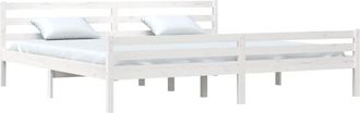 vidaXL Bed Frame without Mattress White Solid Wood 200x200 cm Vidaxl