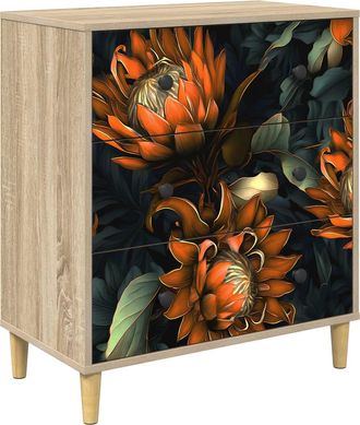 vidaXL Cajonera Lochem Impresi&oacute;n Naranja 66 X 36,5 X 75 Cm Sonoma Vidaxl