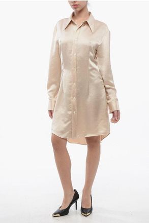 Maison Margiela MM6 Slim Fit Satin Shirt Dress size 42