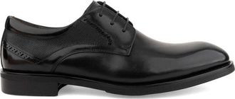 Alberto Gozzi Black Closed Lace-Up Perforated Leather Formal Shoes