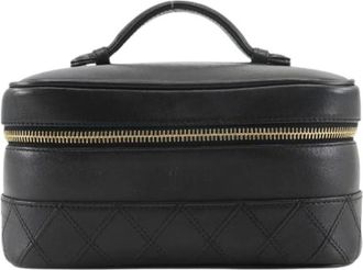 Chanel Pre-owned Handbags, female, Black, Size: ONE SIZE Pre-owned Bicolor Calf Vanity Bag