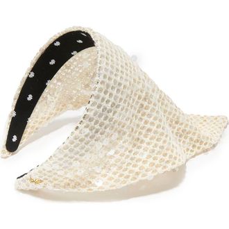 Lele Sadoughi Jackie Sequin Crochet Handkerchief in Ivory 100 at Nordstrom
