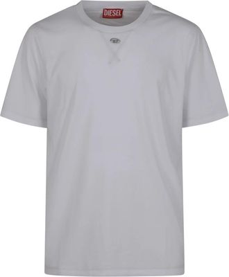 Diesel Regular T-shirt met ronde hals en Oval D - Heren - T-shirts - Wit - S - Katoen - Tops