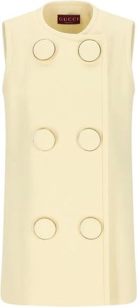 Gucci Mouwloze bodywarmer met knopen - Beige