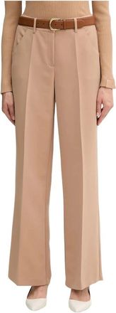 Marc Aurel Broek > Broeken - Dames - Wijde Broeken - Bruin - 2XL - Polyester - Broeken