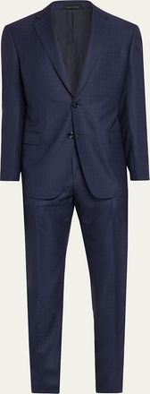 Giorgio Armani Mens Soft Line Textured Wool Two-Piece Suit