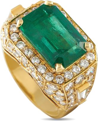 Luxury Bazaar 18K Yellow Gold 2.95ct Diamond and Emerald Ring MF39-050726