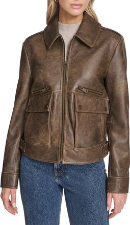 Andrew Marc Leather Aviator Jacket