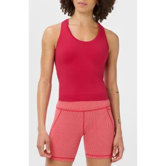 Sweaty Betty Athlete Seamless Workout Crop Tank in Crimson Red at Nordstrom, Size X-Large