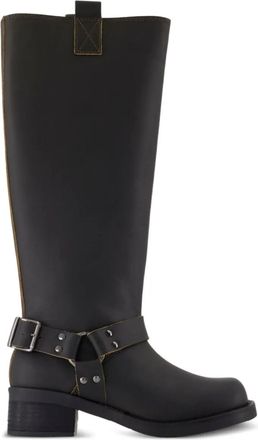 Samsøe & Samsøe Sabrenta buckle-strap calfskin boots - women - Leather/Leather/Rubber/Leather - 39 - Black