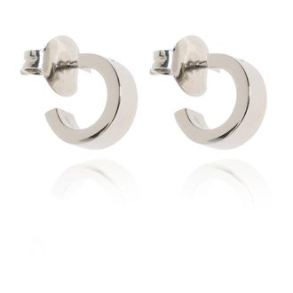 Maison Margiela Earrings, female, Gray, Size: ONE SIZE Earrings with Engraved Logo