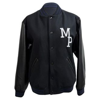 A.P.C. A. P.C. x Jean Touitou Miss Rayon Varsity Jacket in Black Wool