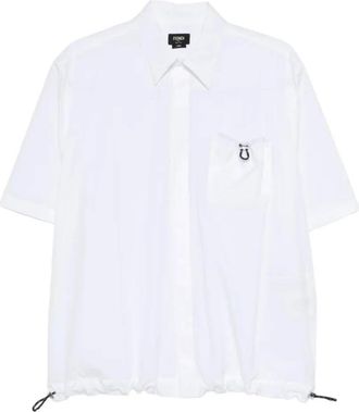 Fendi Short Sleeve Shirts, male, White, Size: XL Shirt Bianco