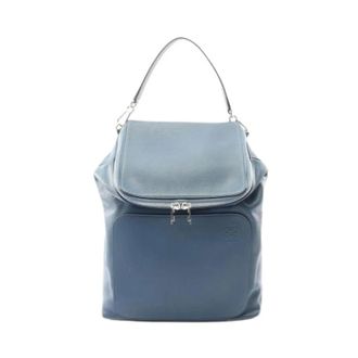 Loewe Pre-owned Backpacks, unisex, Blue, Size: ONE SIZE Pre-owned Leather Backpack