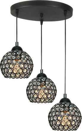 OEM L&aacute;mpara De Techo Con Pantalla De Cristal Negro, Casquillo E27, Led, Klaudia 13-721