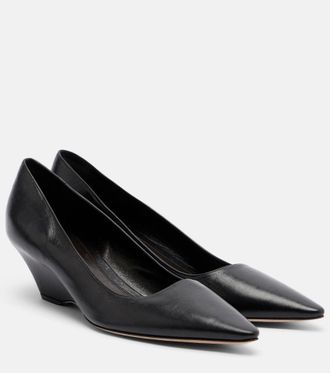 The Row Liisa leather wedges