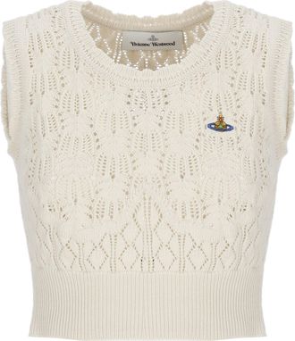 Vivienne Westwood Ivory Ella Orb Lace Tank Top