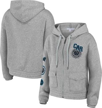 WEAR by Erin Andrews Womens WEAR by Erin Andrews Heather Gray Carolina Panthers Full-Zip Hoodie at Nordstrom, Size X-Small