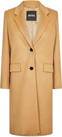 HUGO BOSS Womens 10244030 01 Overcoat in Medium Beige - Size 14 UK
