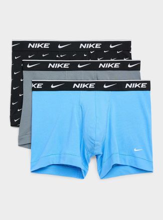 Nike Mens 4 white-logo stretch boxer briefs Essential Cotton Stretch 3-pack
