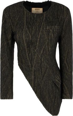 Uma Wang Stijlvolle Jassen en Vesten Collectie - Dames - Longsleeves - Zwart - S - Tops