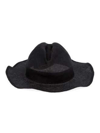 HORISAKI DESIGN & HANDEL wide brim fedora - unisex - Sisal - S - Black