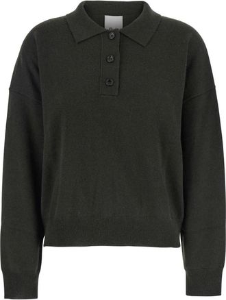 Allude Polo Shirt - Dames - Polos - Groen - S - Wol - Tops