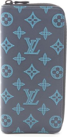 Louis Vuitton Navy Monogram Shadow Leather Long Wallet (Bi-Fold) (Pre-Owned)
