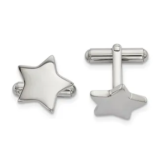 Diamond2Deal Stainless Steel Polished Star Cufflinks
