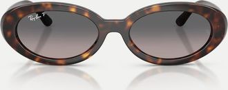 Ray-Ban Rb2223 - Occhiali da sole ovali color havana con lenti grigie polarizzate-Marrone