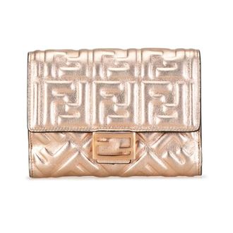 Fendi Pre-owned Wallets, female, Yellow, Size: ONE SIZE Pre-owned Quilted Leather Wallet