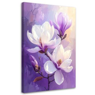 Feeby Impresi&oacute;n De Imagen Magnolias Blancas Sobre Fondo Morado Con Luz Suave 80x120