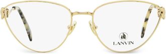 Lanvin logo-engraved cat-eye glasses - women - Metal (Other)/Acetate - 54 - Gold