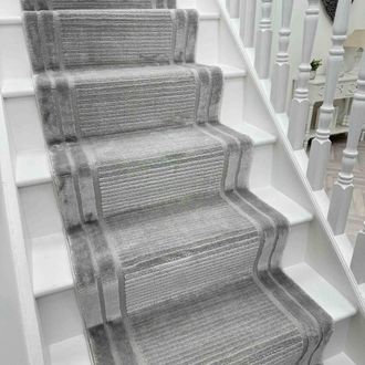 Runrug Stair Runner Carpet - Soft & Comfortable, 0.39 Inch - Timeless in Grey | Size: 66 cm x 480 cm
