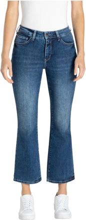 M.A.C Stijlvolle Cropped Bootcut Jeans - Dames - Cropped Jeans - Blauw - L - Katoen - Jeans