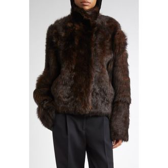 Toteme Genuine Shearling Jacket in Dark Brown at Nordstrom, Size 0 Us
